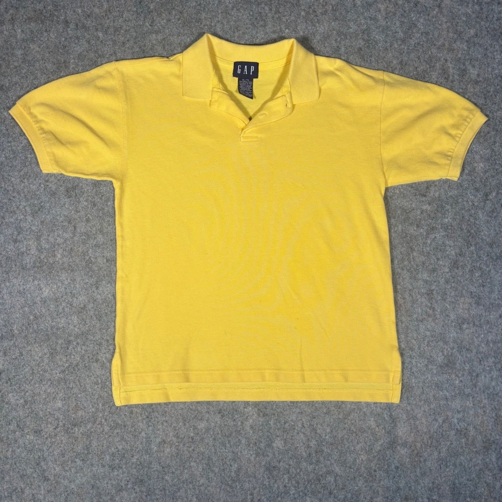 GAP Polo Shirt Boys XL Yellow Short‎ Sleeve Cotton Pique Classic Preppy Top VTG